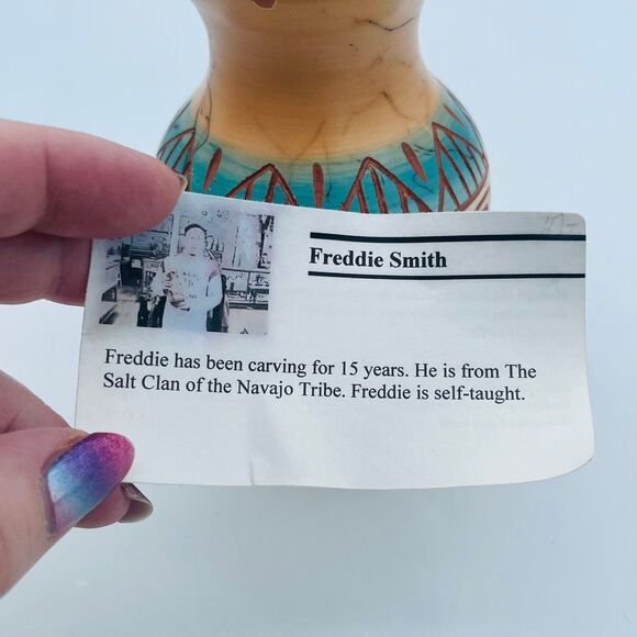 Vintage Handmade Navajo Horse Hair Etched Pottery Vase Signed Freddie Smith - Picture 6 of 10